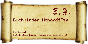 Buchbinder Honoráta névjegykártya